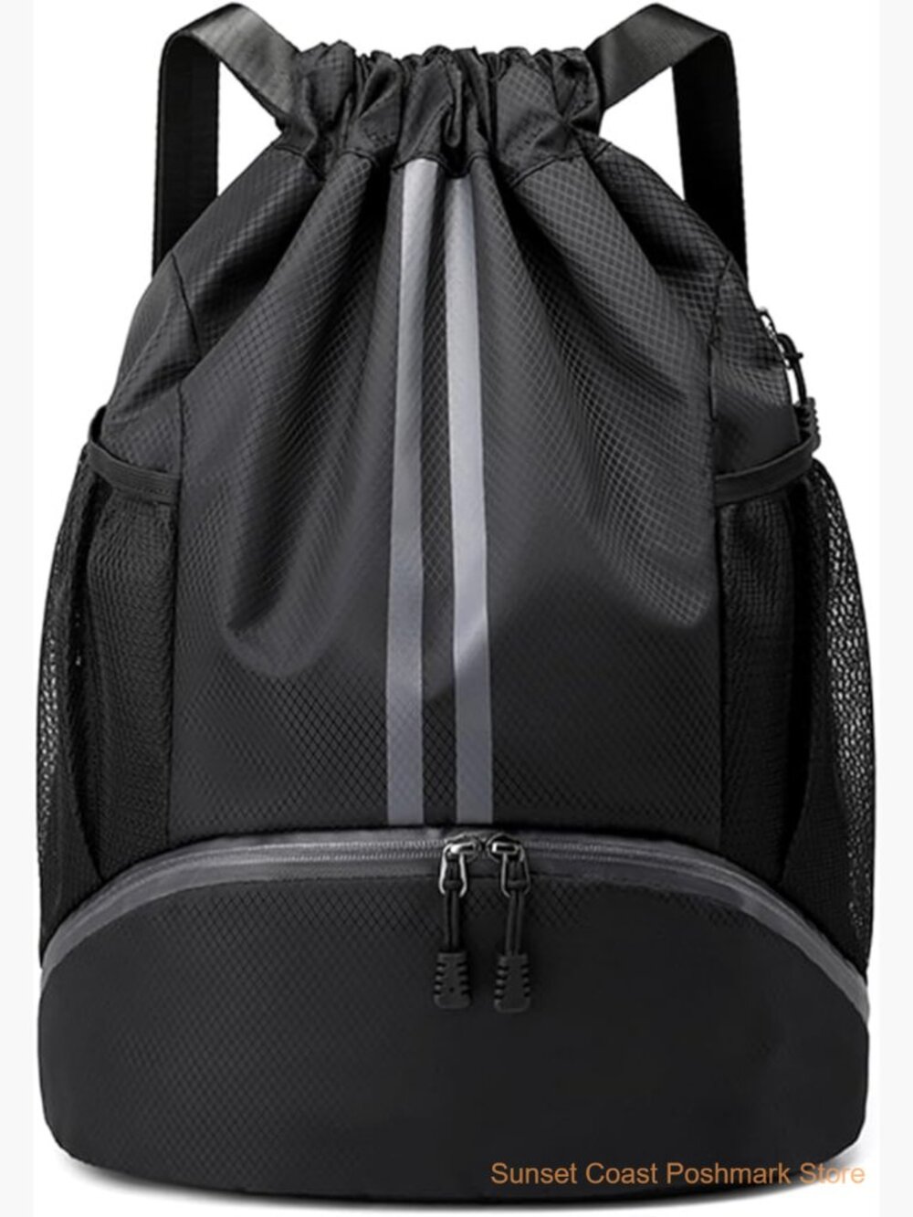 Water-Resistant Drawstring Backpack with Shoe Compartment